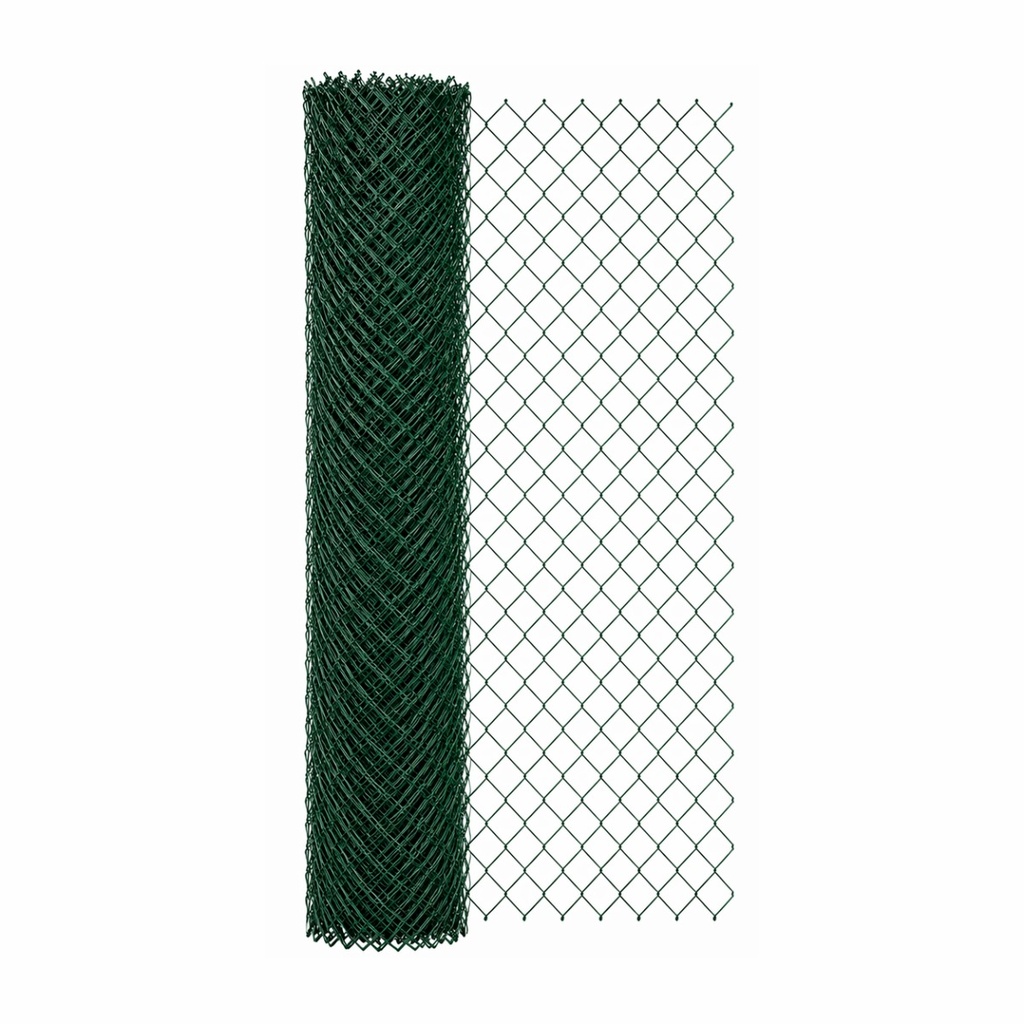 Malla Ciclónica PVC 2.0×25m — Rombo 2" — Calibre PVC — 1.80 mm alambre + 1.00 mm PVC (total 2.80 mm)