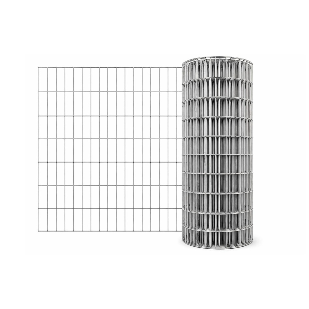 Malla Electrosoldada Rollo 1.0×10m — Cuadrícula 10×5cm — Calibre 16 — 1.63 mm