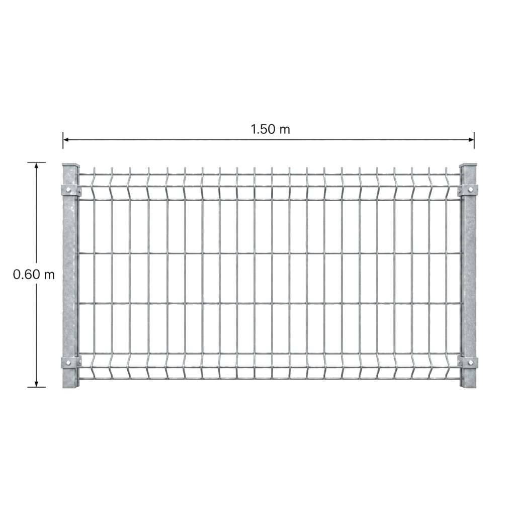 Kit Reja 3D 0.6 × 1.5 m — Galvanizado — Fundir