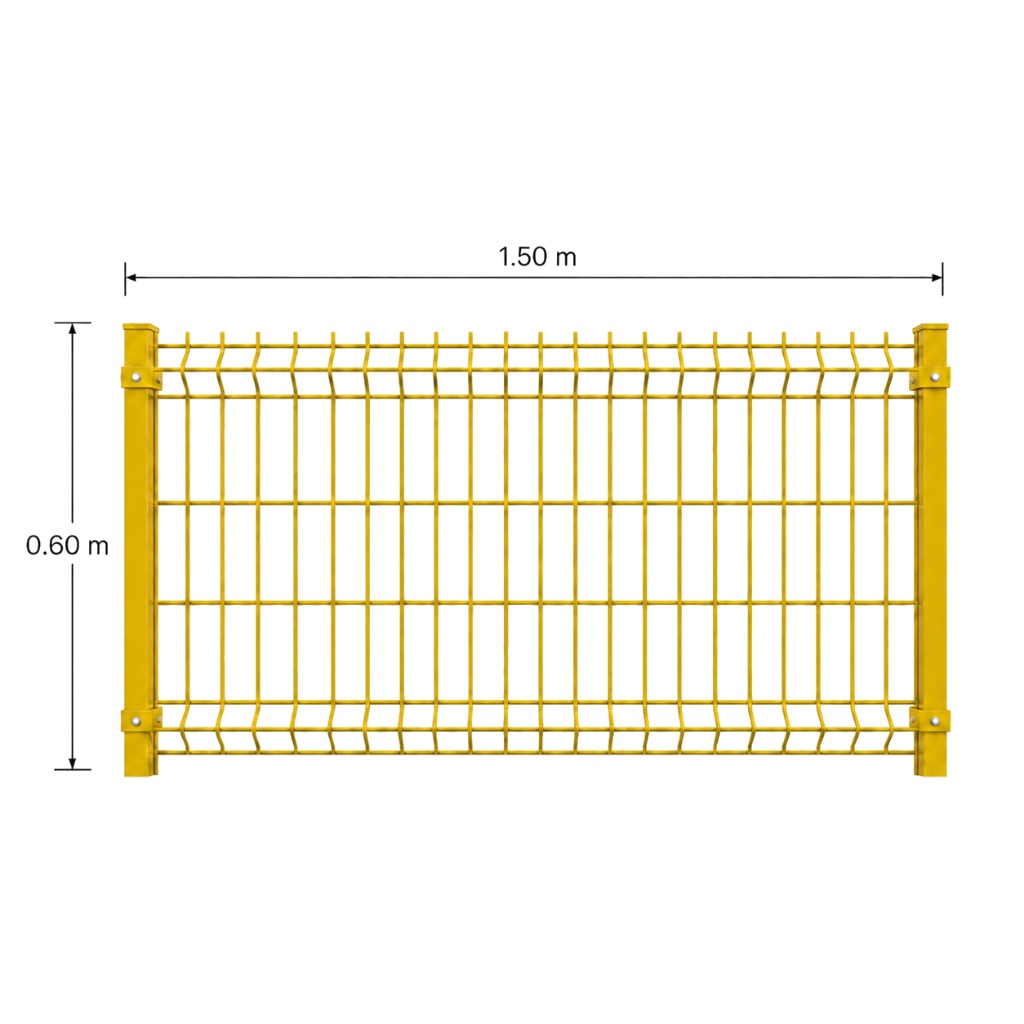 Kit Reja 3D 0.6 × 1.5 m — Pintado Amarillo (RAL 1003) — Fundir