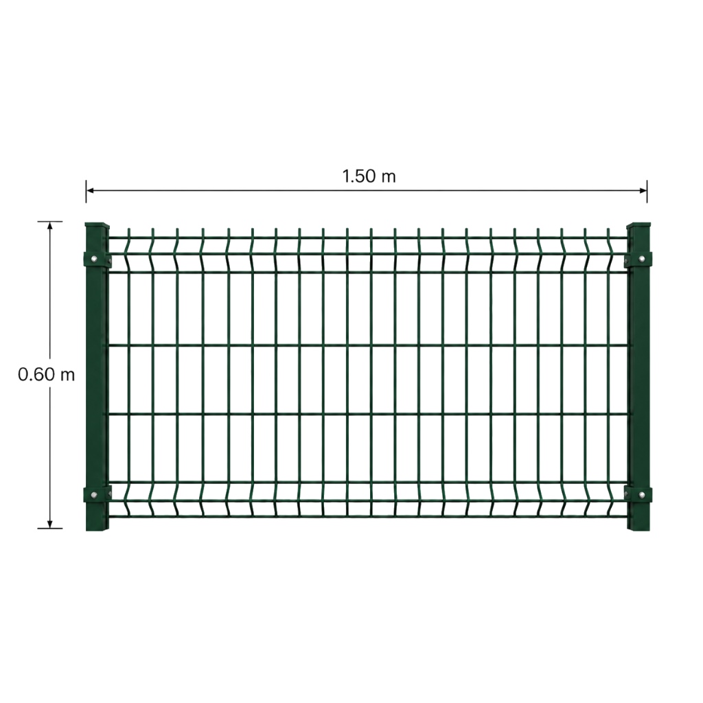Kit Reja 3D 0.6 × 1.5 m — Pintado Verde (RAL 6005) — Fundir