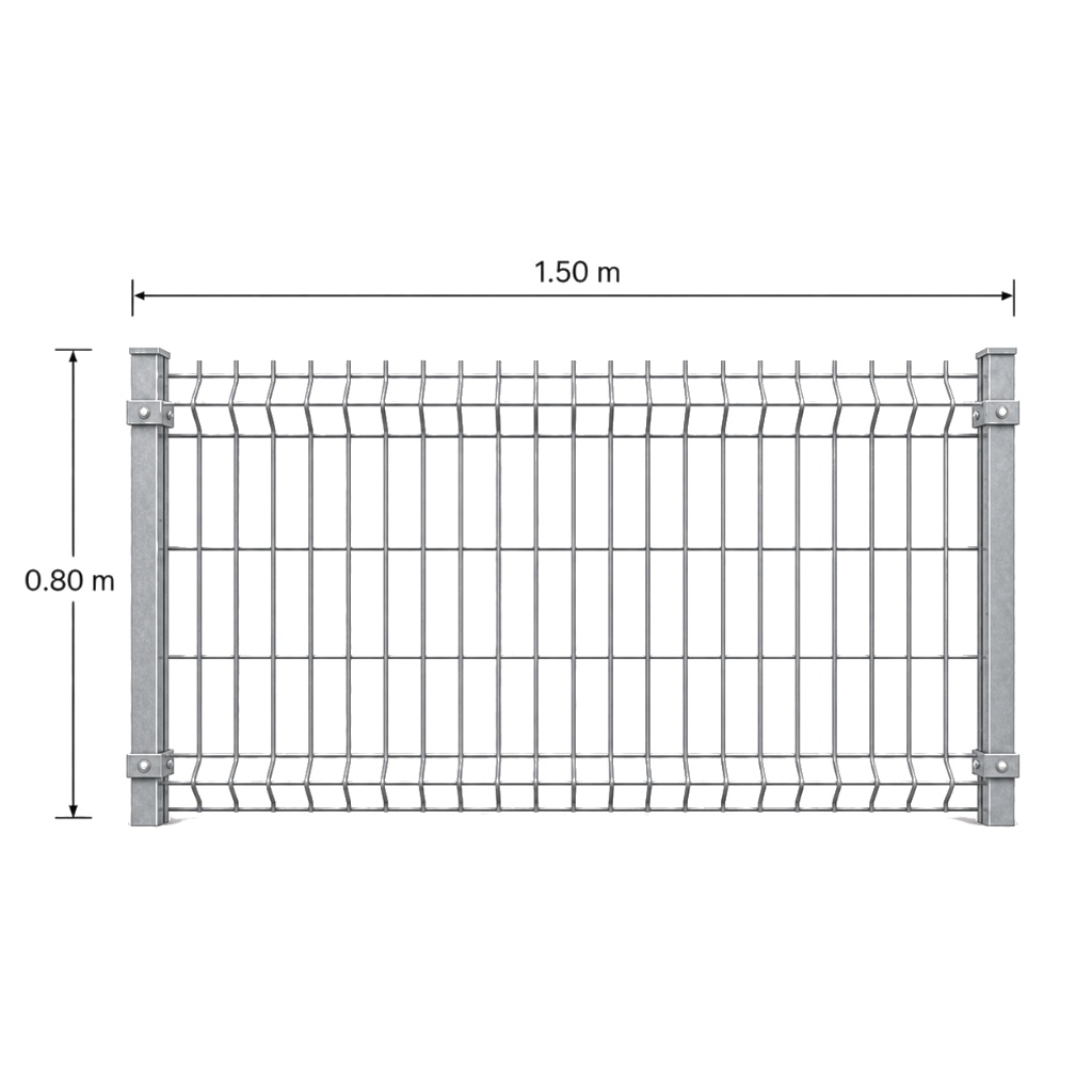 Kit Reja 3D 0.8 × 1.5 m — Galvanizado — Fundir