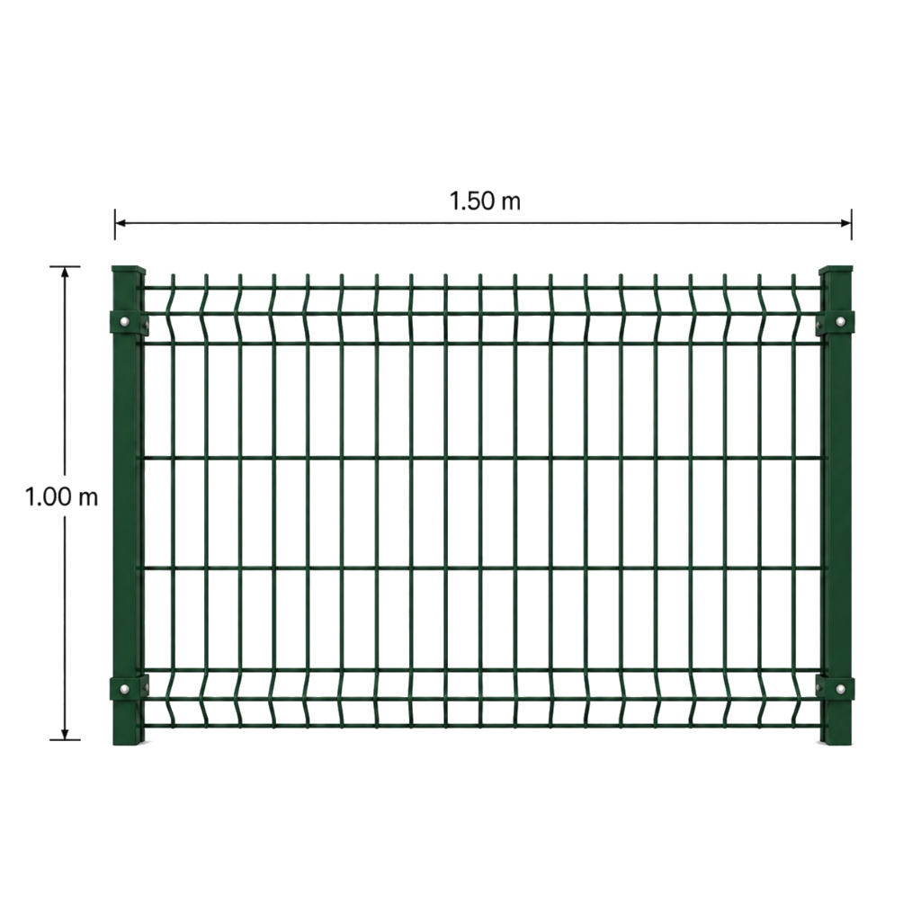 Kit Reja 3D 1.0 × 1.5 m — Pintado Verde (RAL 6005) — Fundir