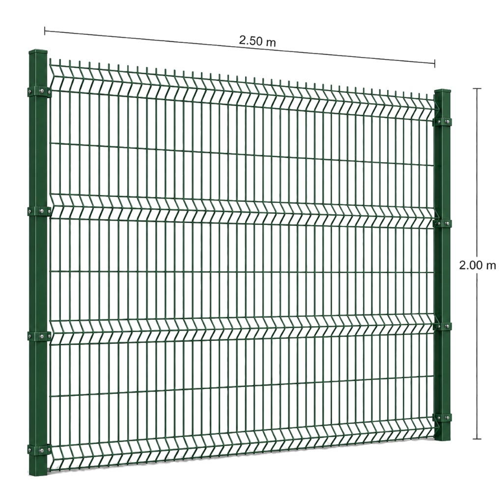 Kit Reja 3D 2.0 × 2.5 m — Pintado Verde (RAL 6005) — Fundir