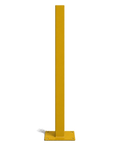 [POS-2X2-80/PE/AM] Poste pre-cortado 2"×2" — 0.8 m — Pintado Amarillo (RAL 1003)