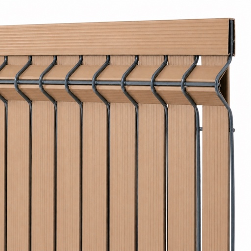 [PRCPVC/CC] Privacinta PVC Café Claro para Reja 3D y 2D — Kit (cubre panel 2×2.5m)