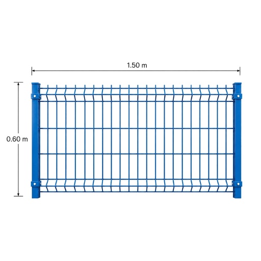 [KIT-RJ3D-60X150/PF/PE/AZ] Kit Reja 3D 0.6 × 1.5 m — Pintado Azul (RAL 5017) — Fundir