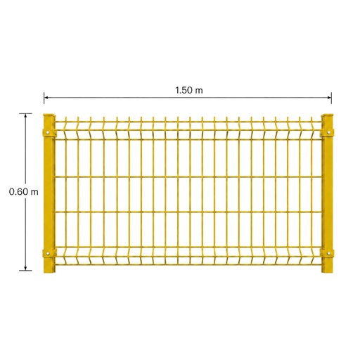 [KIT-RJ3D-60X150/PF/PE/AM] Kit Reja 3D 0.6 × 1.5 m — Pintado Amarillo (RAL 1003) — Fundir