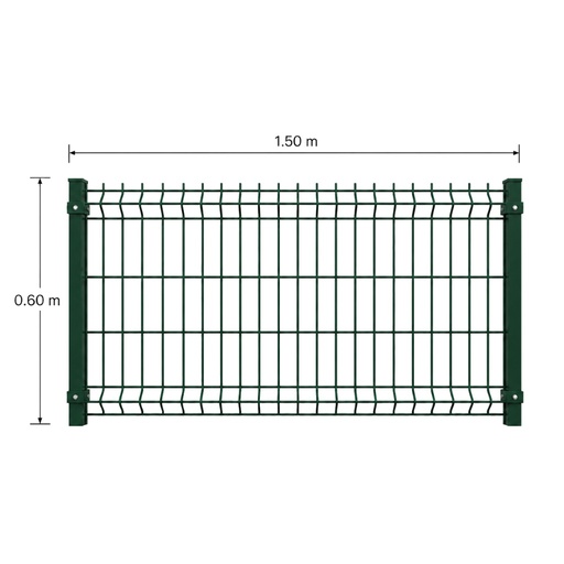 [KIT-RJ3D-60X150/PF/PE/VE] Kit Reja 3D 0.6 × 1.5 m — Pintado Verde (RAL 6005) — Fundir