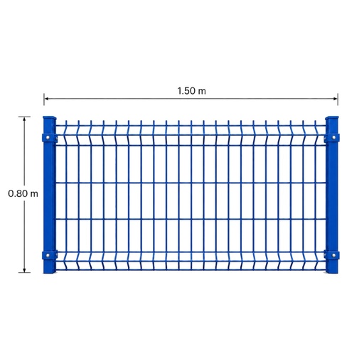 [KIT-RJ3D-80X150/PF/PE/AZ] Kit Reja 3D 0.8 × 1.5 m — Pintado Azul (RAL 5017) — Fundir