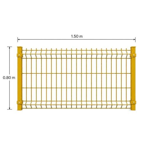 [KIT-RJ3D-80X150/PF/PE/AM] Kit Reja 3D 0.8 × 1.5 m — Pintado Amarillo (RAL 1003) — Fundir