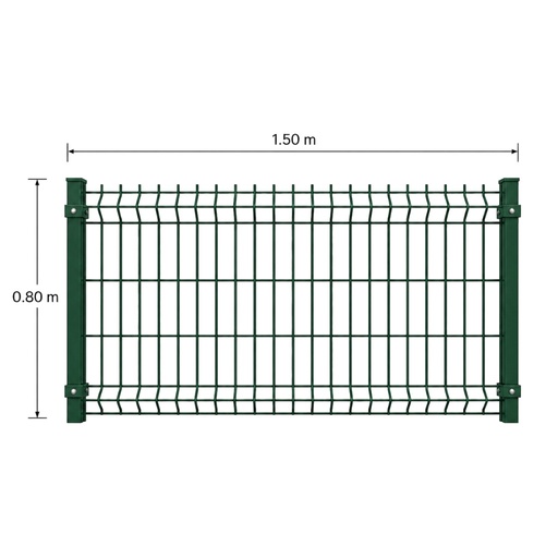 [KIT-RJ3D-80X150/PF/PE/VE] Kit Reja 3D 0.8 × 1.5 m — Pintado Verde (RAL 6005) — Fundir