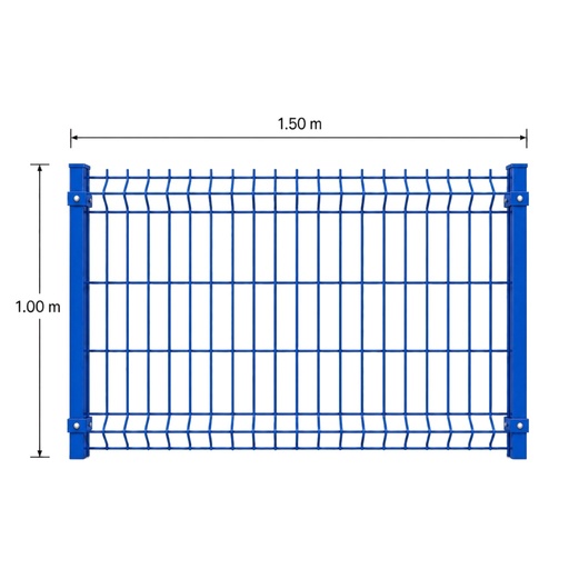 [KIT-RJ3D-100X150/PF/PE/AZ] Kit Reja 3D 1.0 × 1.5 m — Pintado Azul (RAL 5017) — Fundir
