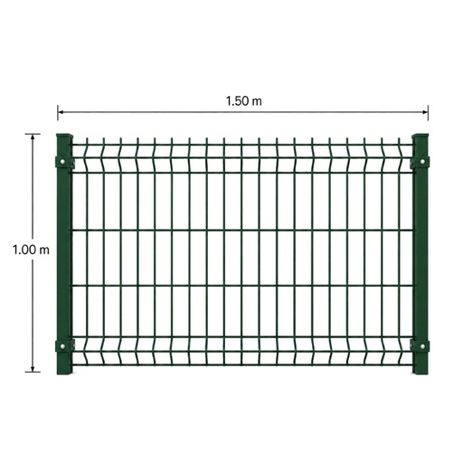 [KIT-RJ3D-100X150/PF/PE/VE] Kit Reja 3D 1.0 × 1.5 m — Pintado Verde (RAL 6005) — Fundir
