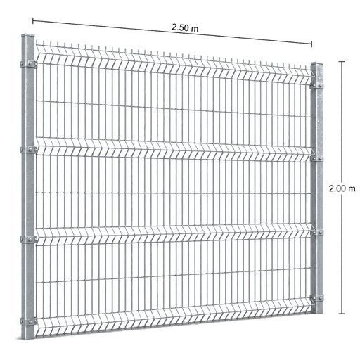 [KIT-RJ3D-200X250/PF] Kit Reja 3D 2.0 × 2.5 m — Galvanizado — Fundir