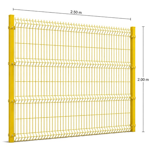 [KIT-RJ3D-200X250/PF/PE/AM] Kit Reja 3D 2.0 × 2.5 m — Pintado Amarillo (RAL 1003) — Fundir