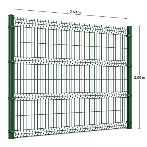 [KIT-RJ3D-200X250/PF/PE/VE] Kit Reja 3D 2.0 × 2.5 m — Pintado Verde (RAL 6005) — Fundir
