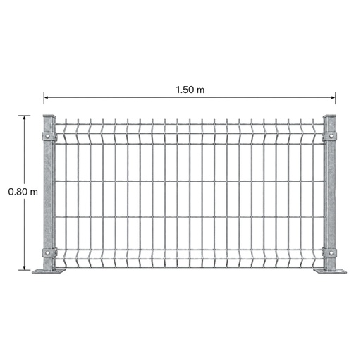 [KIT-RJ3D-80X150/FC] Kit Reja 3D 0.8 × 1.5 m — Galvanizado — Fijación en concreto