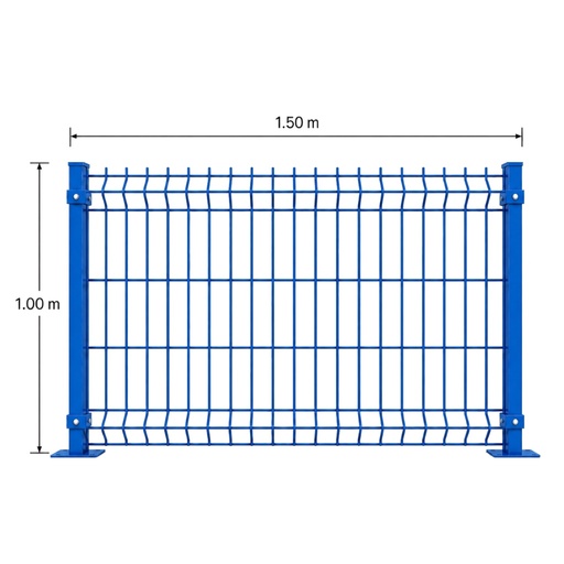 [KIT-RJ3D-100X150/FC/PE/AZ] Kit Reja 3D 1.0 × 1.5 m — Pintado Azul (RAL 5017) — Fijación en concreto