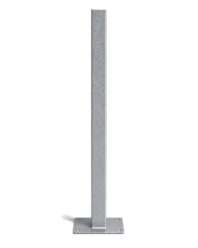 [POS-3X3-250/FC] Poste para fijación en concreto 3"×3" — 2.5 m — Galvanizado (incluye platina 7"×4")