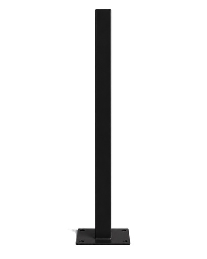 [POS-3X3-250/FC/PE/NE] Poste para fijación en concreto 3"×3" — 2.5 m — Pintado Negro (RAL 9011) (incluye platina 7"×4")